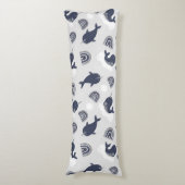 Aquatic Boho Narwhals onder de Zee Boys Room Lichaamskussen (Voorkant Verticaal)