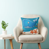 Aquatic Cute Whale Pillow Kussen (Stoel)