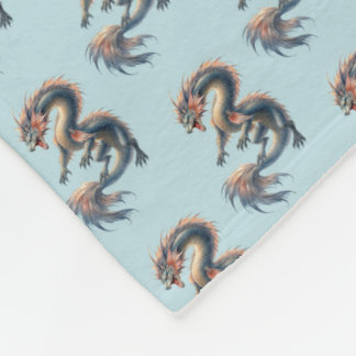 Aquatic Dragon Fleece Deken
