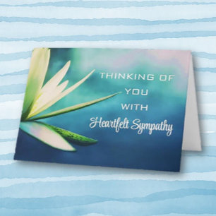 Aquatic Flower Simplistic Sympathy Card Bedankkaart