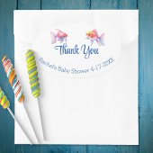 Aquatic Friends Baby shower Hartelijk dank Ovale Sticker