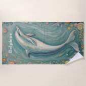 Aquatic Grace: De dans van de dolfijn Strandlaken (Voorkant)
