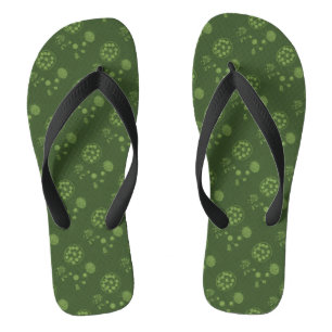 Aquatic Green Algae Dot Pattern Teenslippers