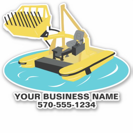 Aquatic Harvester Construction Vehicle Boat Custom Sticker (Voorkant)