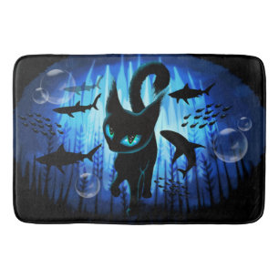 Aquaticat - Surreal Cat in Deep Ocean Fantasy Badmat