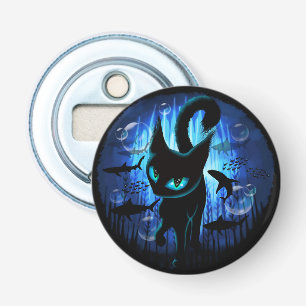 Aquaticat - Surreal Cat in Deep Ocean Fantasy Button Flesopener