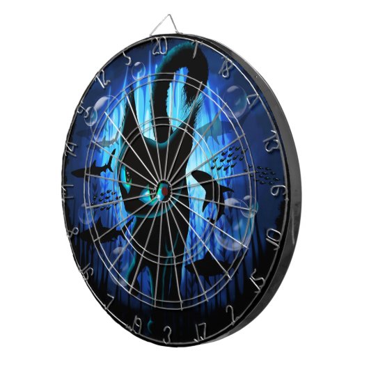 Aquaticat - Surreal Cat in Deep Ocean Fantasy Dartbord (Voorkant Rechts)