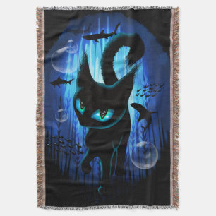 Aquaticat - Surreal Cat in Deep Ocean Fantasy Deken