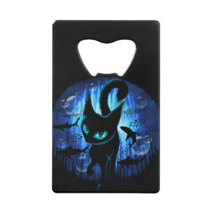 Aquaticat - Surreal Cat in Deep Ocean Fantasy Kredietkaart Flessenopener
