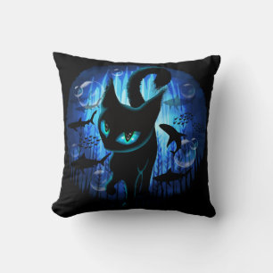 Aquaticat - Surreal Cat in Deep Ocean Fantasy Kussen