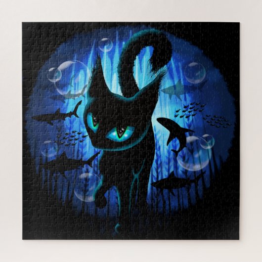 Aquaticat - Surreal Cat in Deep Ocean Fantasy Legpuzzel (Verticaal)