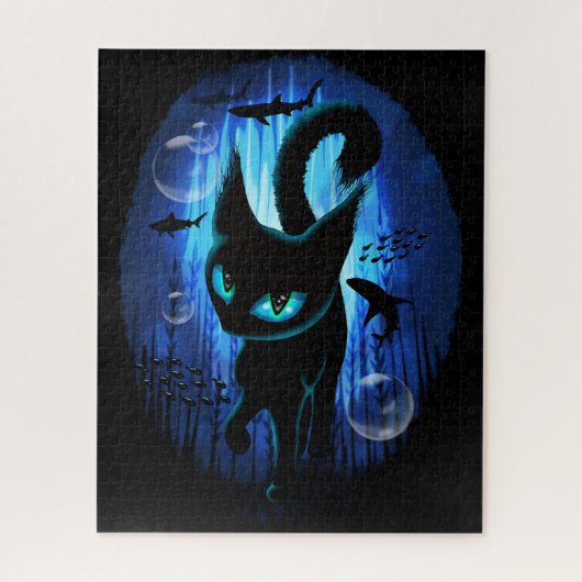 Aquaticat - Surreal Cat in Deep Ocean Fantasy Legpuzzel (Verticaal)
