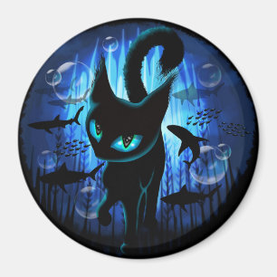 Aquaticat - Surreal Cat in Deep Ocean Fantasy Magneet