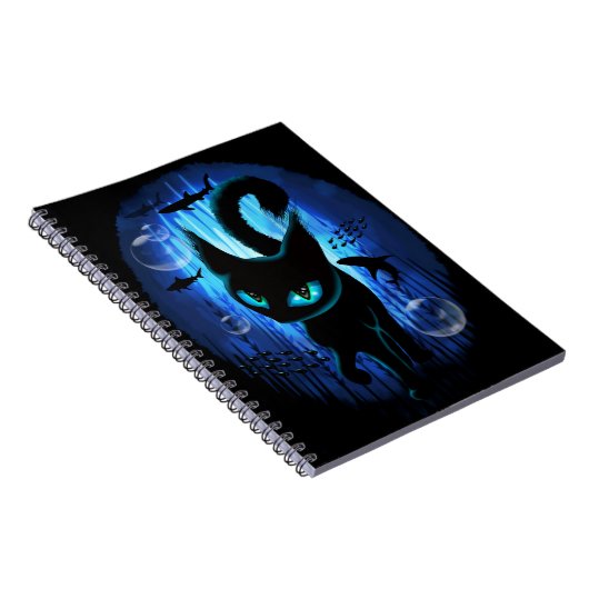 Aquaticat - Surreal Cat in Deep Ocean Fantasy Notitieboek (Rechterzijde)