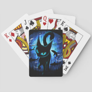 Aquaticat - Surreal Cat in Deep Ocean Fantasy Pokerkaarten