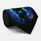 Aquaticat - Surreal Cat in Deep Ocean Fantasy Stropdas (Opgerold)