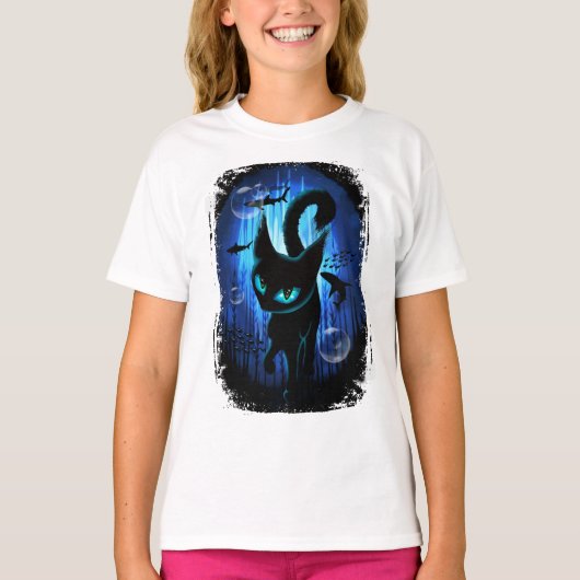 Aquaticat - Surreal Cat in Deep Ocean Fantasy T-shirt (Voorkant)