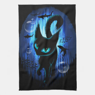Aquaticat - Surreal Cat in Deep Ocean Fantasy Theedoek