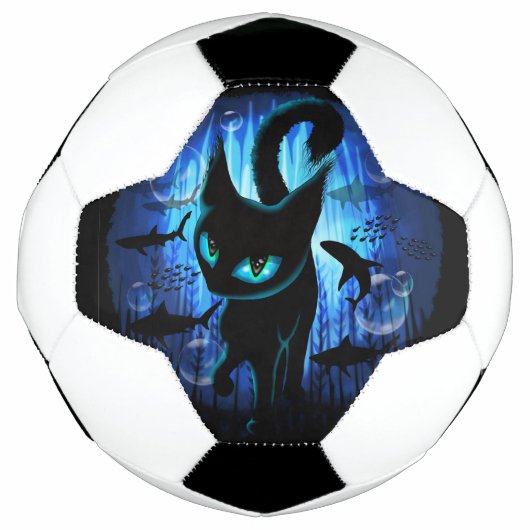 Aquaticat - Surreal Cat in Deep Ocean Fantasy Voetbal (Voorkant)