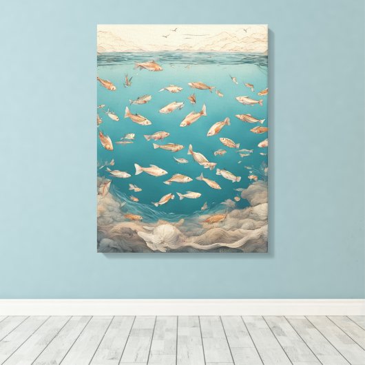 aquatisch canvas afdruk (Insitu (Houten vloer))