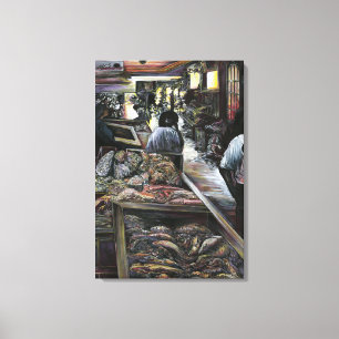 Aquatisch maar gekust met woestijnwind Jeruzalem Canvas Afdruk