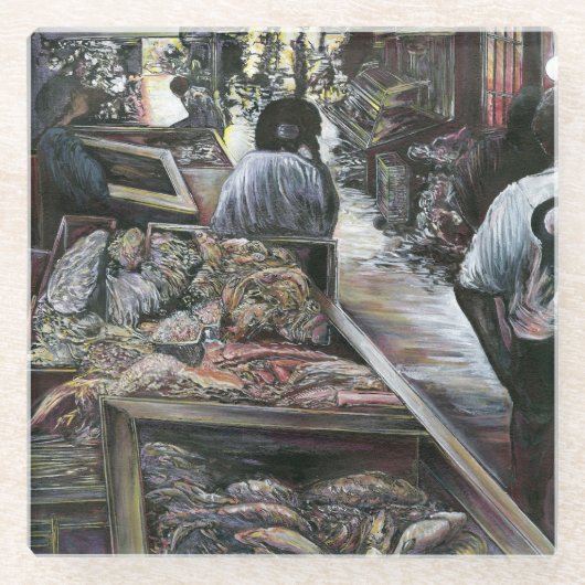 Aquatisch, maar gekust met woestijnwind, Jeruzalem Glazen Onderzetter (Voorkant)