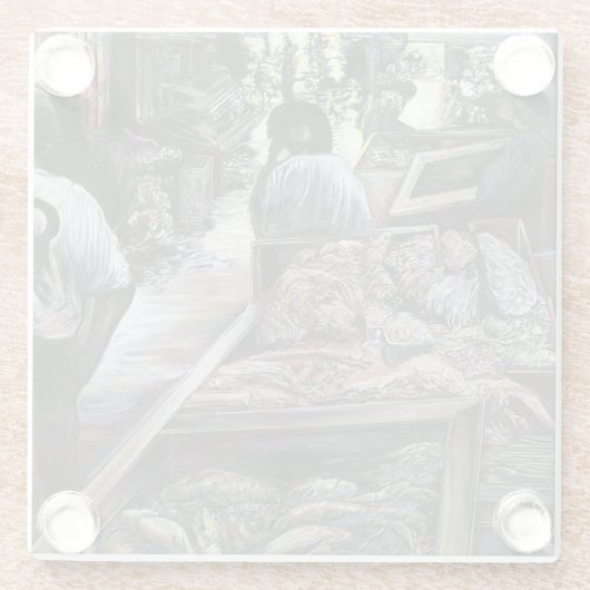 Aquatisch, maar gekust met woestijnwind, Jeruzalem Glazen Onderzetter (Achterkant)