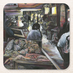 Aquatisch, maar gekust met woestijnwind, Jeruzalem Vierkante Kartonnen Onderzetter