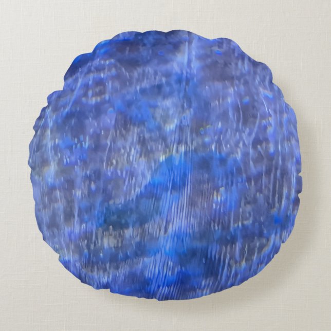 aquatisch rotspatroon rond kussen (Voorkant)