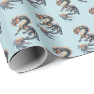 Aquatische Draak Cadeaupapier