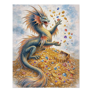 Aquatische Draak Perfect Poster