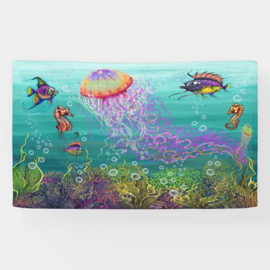 Aquatische Fantasy Spandoek (Horizontaal)