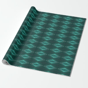 Aquatische Kleuren in Geschulpte Waterverfstrepen Cadeaupapier