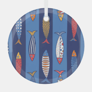 Aquatische Speeltijd: Kinderen Fish Fantasy Glas Ornament