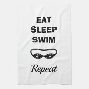 Aquatische sport zwembril grappige quote theedoek