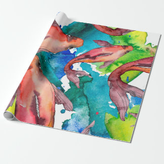 Aquatische visset. Rode zee en exotische vissen bi Cadeaupapier