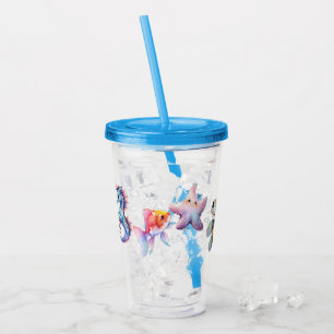 Aquatische vrienden acryl drinkbeker
