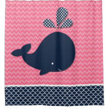 Aquatische walvis Chevron Stripes Pink and Navy