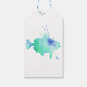 aquawaterkant van oceaanvis cadeaulabel
