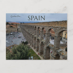 Aqueduct van Segovia in Oude Stad Segovia Spanje Briefkaart