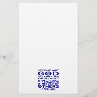 Aquinas Citaat Kijk Wat God Jou Gegeven Heeft Blau Briefpapier