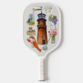 Aquinnah-medaille op een pickleball racket (Voorkant)