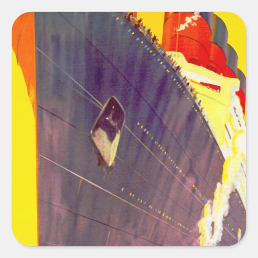 Aquitania Departing Vierkante Sticker (Voorkant)