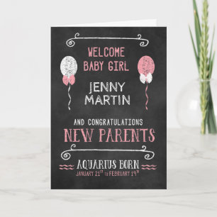 AQURIUS New Baby Girl geboren op 21 en 19 februari Kaart
