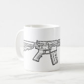 AR15 flattop met vierling rail Koffiemok (Voorkant links)