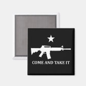 AR15 M4 VENEZ ET PRENEZ-LE Rond Magnet (Recto/Verso)