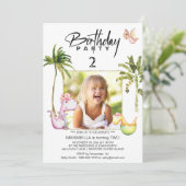 *~* AR21 Dragon Dinosaur 2 TWEE Photo Dino Birthda Kaart (Staand voorkant)