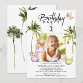 *~* AR21 Dragon Dinosaur 2 TWEE Photo Dino Birthda Kaart (Voorkant / Achterkant)