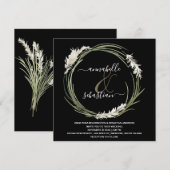 *~* AR21 RSVP Pampas Grass QR WEDDING Kaart (Voorkant / Achterkant)