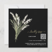 *~* AR21 RSVP Pampas Grass QR WEDDING Kaart (Achterkant)